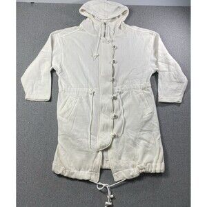 Vintage DB Sport Knit Hooded Long Jacket White Size M